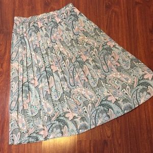 Vintage 90s Alfred Dunner Pleated Flare Skirt paisley